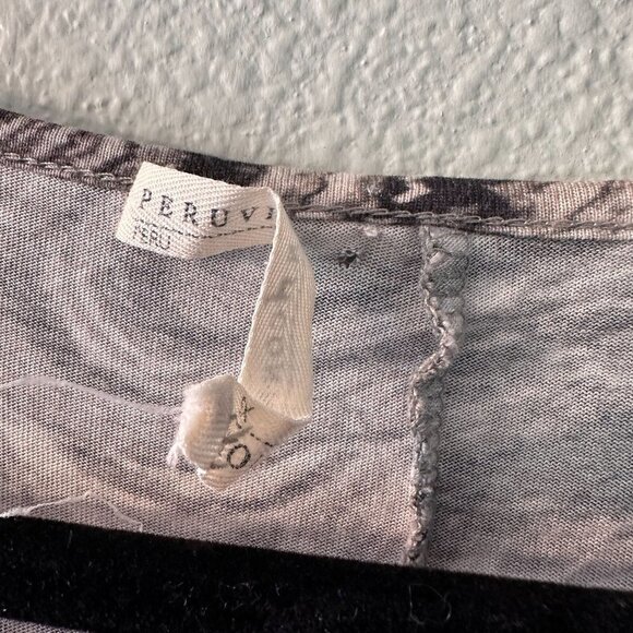 Peruvian Connection Short Sleeve Maxi Dress Women's Extra Small XS Gray Swirl - Picture 2 of 5